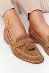 Openwork Loafers Sergio Leone MK735 Camel