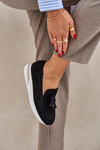 Moccasins On A Delicate Wedge Eco Suede Black Challavia