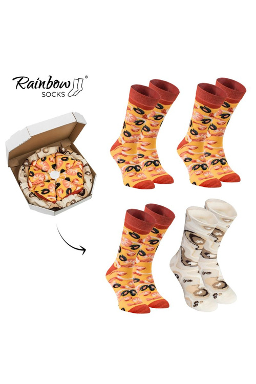 Rainbow Socks Pizza 4 Pairs Seafood