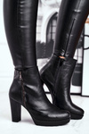 Women's Boots On Heel Black Eugene