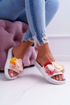 Women's Flower Flip Flops White Della