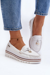 Women's White Platform Moccasins Railav