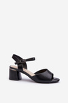 Women's Low Heel Eco Leather Sandals Sergio Leone SK876 Black