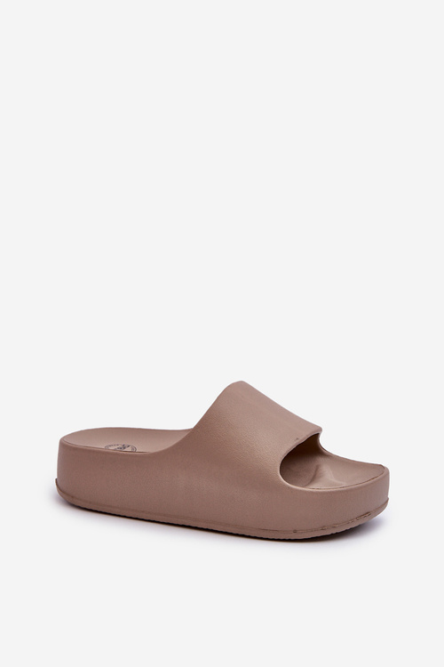 Women's Brown Foam Platform Slides Airaplea