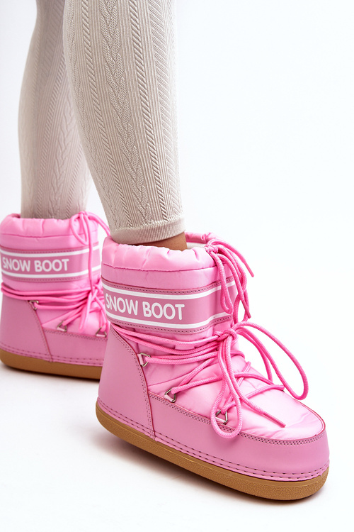 Women's lace-up snow boots in pink Soia