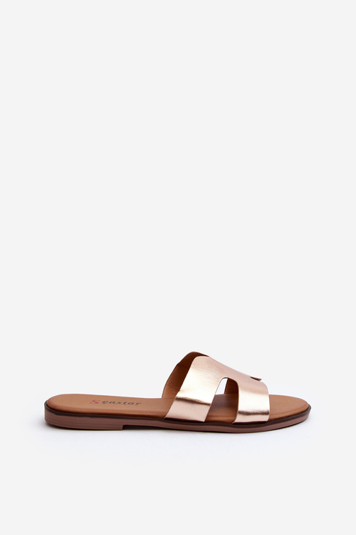 Women's Pink Gold Cut-Out Sandals Lumossa