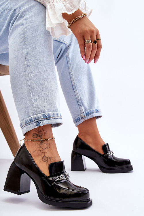 Comfortable Pumps On Massive Heels Black Julien