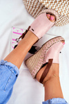 Women's Sandals On Wedge Heel Big Star Pink FF274984