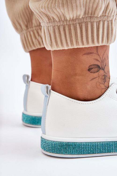 Trampki Niskie Damskie Dżety Biało-Niebieskie Demira