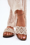 Women's Flip Flops On Cork Platform Beige Timaxrre