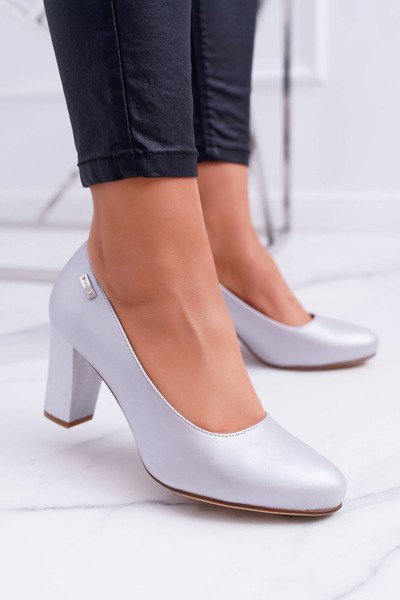Women's Sergio Leone PB130 Silver Pearl Amber pumps