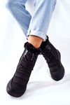 High Snow Boots With Fur Black Haneta