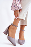  Suede Heel Pumps Grey Lexie