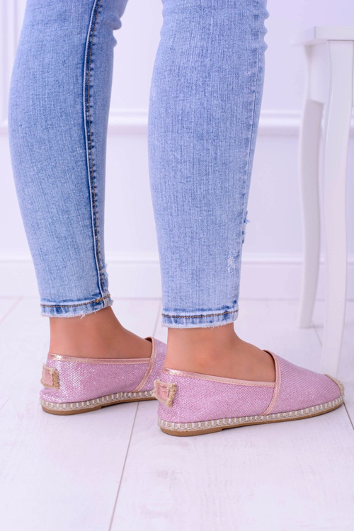 Brokatowe Espadryle Lu Boo Różowe