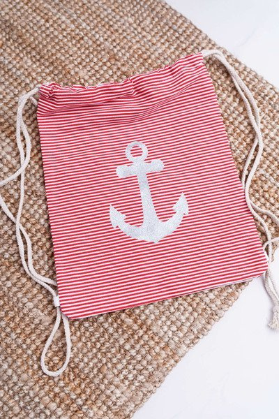 Women's Navy Handbag Red Beach Bag