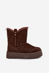 Women's Snow Boots On Platform With Fur Chocolate Evelira