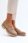 Women's Beige Cutout Detail Moccasins Talesse