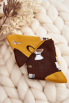 Men's Mismatched Socks Coffee Brown-Yellow