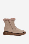 Women's Snow Boots on Platform with Fur Beige Briselle