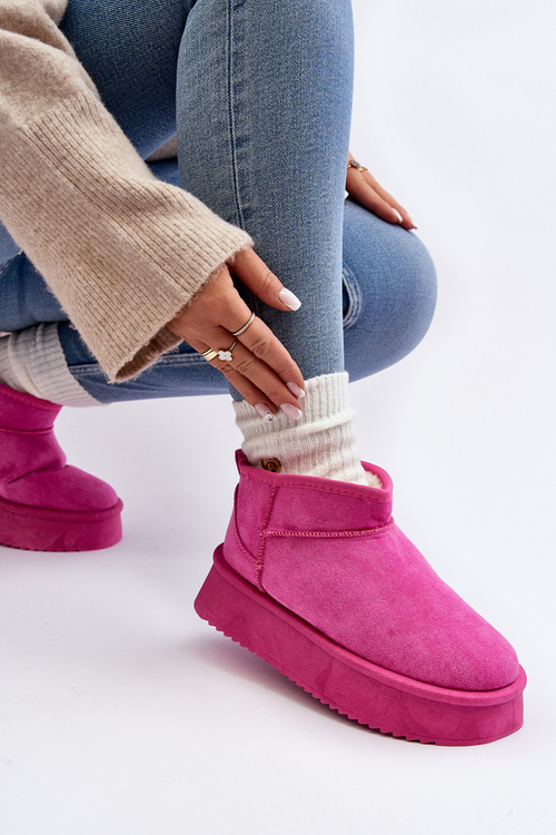 Women's Snow Boots on Thick Sole Pink Caliksa
