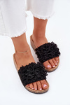 Women's sandals on cork platform black Elirna