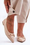 Suede Ballet Flats with Ornamentation Beige Noldaia