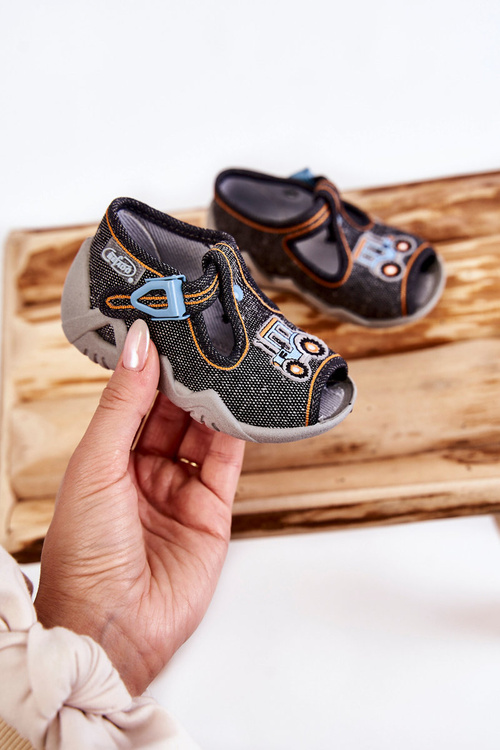 Children's Sandals slippers Befado Traktorek 217P111 Dark grey