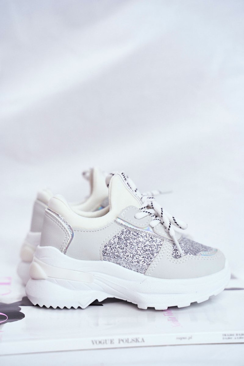 Children's Sports Shoes with Brocade Silver Matilda