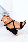 Suede High Heel Sandals Black Dance With Me