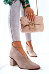 Heeled Leather Boots Laura Messi Beige 2344