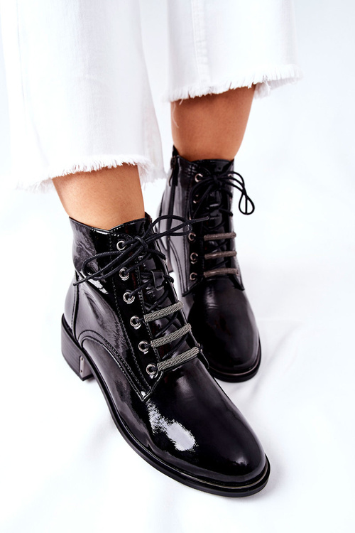 Classic Women's Insulated Boots Shiny Black Reflection