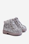 Children's Insulated Glitter Boots Silver Mermaid