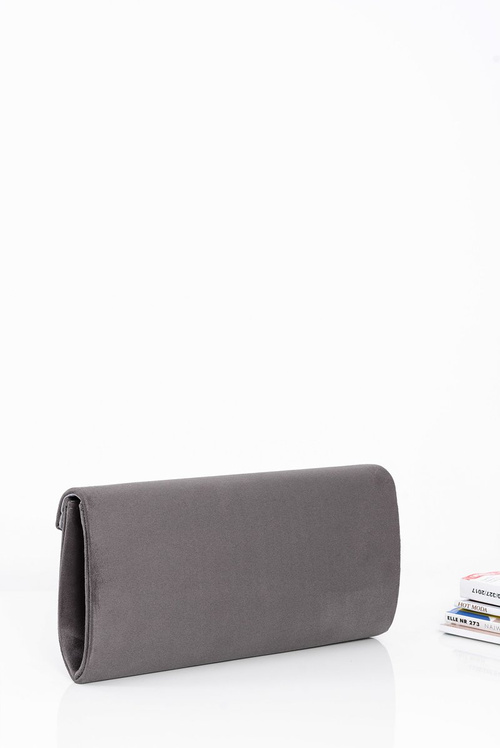 Women's Grey Suede Clutch Bag Gold Chain