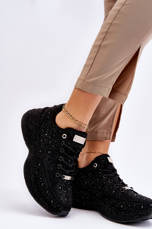 Sneakersy Damskie Platforma Czarne GOE JJ2N4058