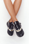 Leather Wedge Sneakers S.Barski Black-Gold