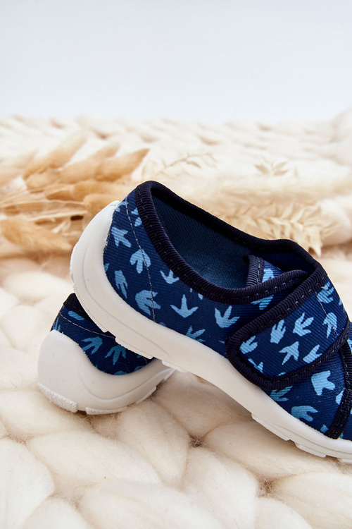 Papcie Dziecięce Ślady Dinozaura Granatowe Befado 974X476