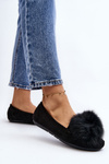 Women's Moccasins with Fleece Black Novas
