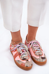 Sneakersy Damskie Skóra Naturalna Pomarańczowe Maciejka 06840-18