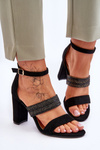 Suede Sandal With Braided Heel Strap Black Roselia