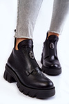 Women's Leather Boots With Decoration Black Maley