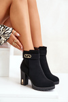 Insulated Women's Ankle Boots Heeled Zip Black Narielis