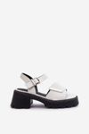 Women's sandals in eco leather with high heel and platform Vinceza 36257 White