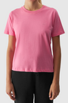 Gładki T-Shirt Damski Regular 4F 4FWAW24TTSHF1650-54S Różowy
