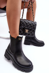 Women's Leather Ankle Boots with Decorative Black Lobb
