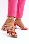 Patterned Sandals on Stiletto Multicolor Jenglla