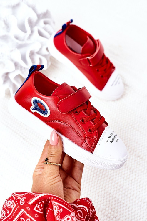 Children's Sneakers With Velcro Red Cartoon