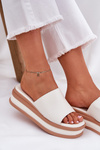 Classic Women's Platform And Wedge Slippers White Florenis