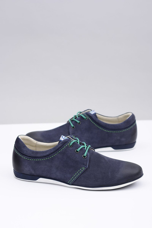 Navy Blue Men's Leather Dimonde Half Boots