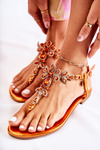 Women's Summer Sandals Orange Bloom