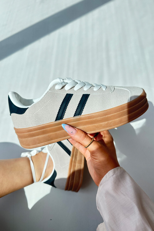 Women's Platform Sneakers Beige-Black Egelia